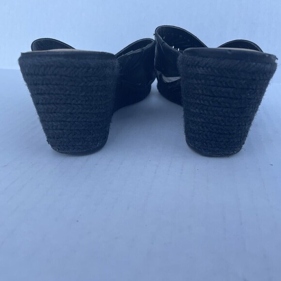 Lucky Brand Womens Keela Leather Open Toe Casual Espadrille Black Size 8M​​​​​​ - Picture 4 of 5